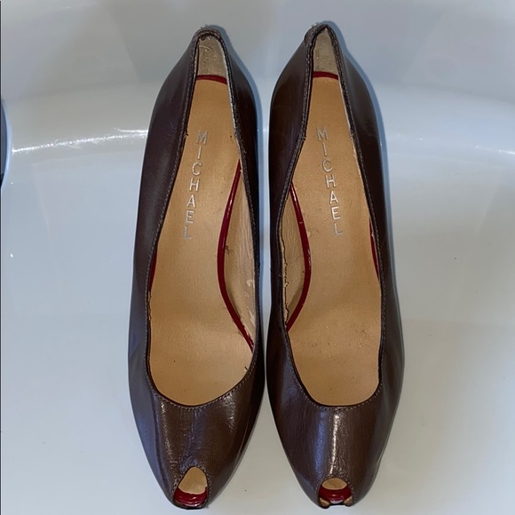 GENUINE LEATHER PEEP TOE STILETTO - Picture 5 of 8